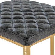 Quincy Quilted Stitched Leather Bar Stools With Gold Metal Frame - Elax Furniture
