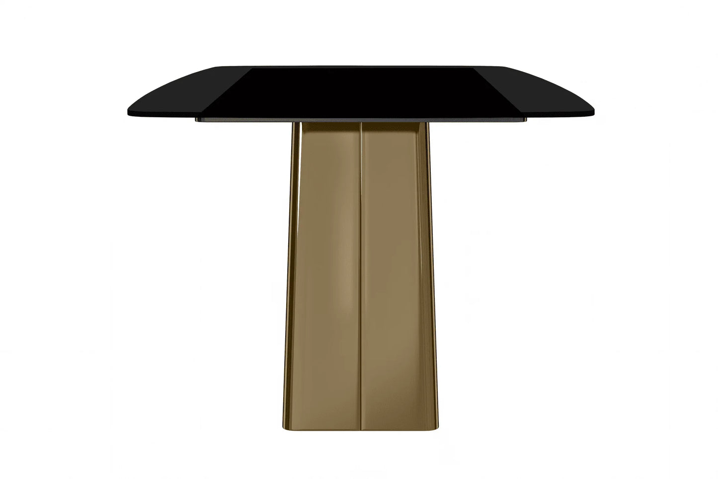 Quinix Rectangular Dining Table with Sintered Stone or Glass Rectangular Top and Gold Stainless Steel Base - Elax Furniture
