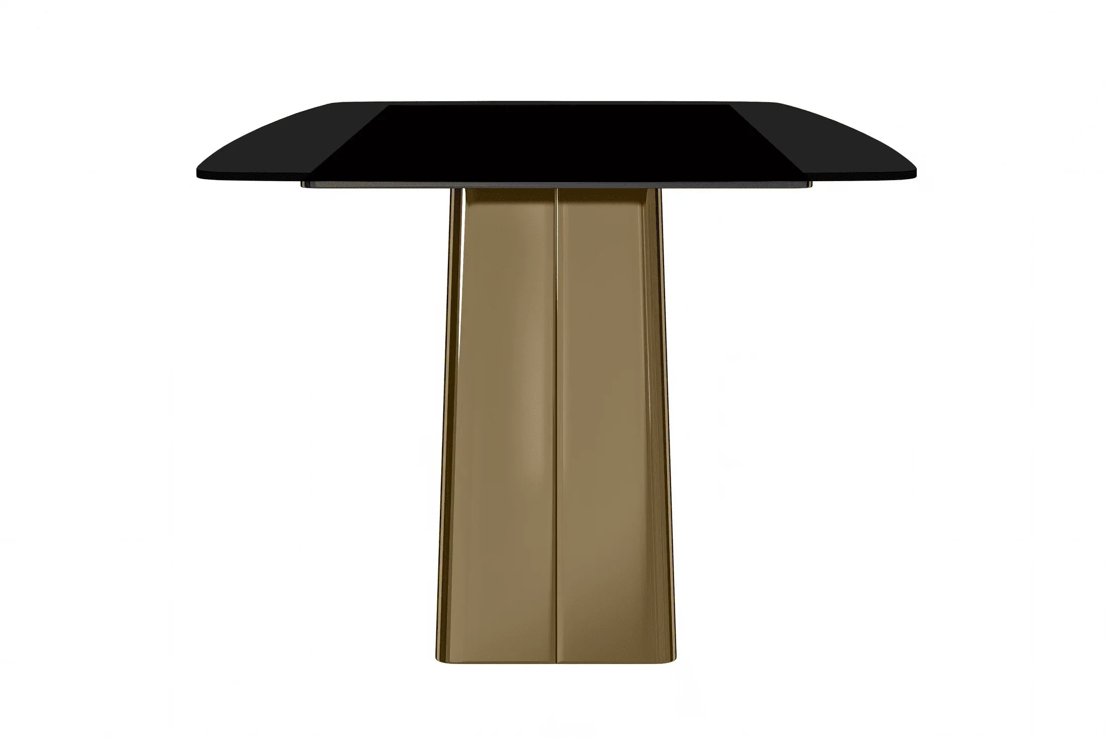 Quinix Rectangular Dining Table with Sintered Stone or Glass Rectangular Top and Gold Stainless Steel Base - Elax Furniture