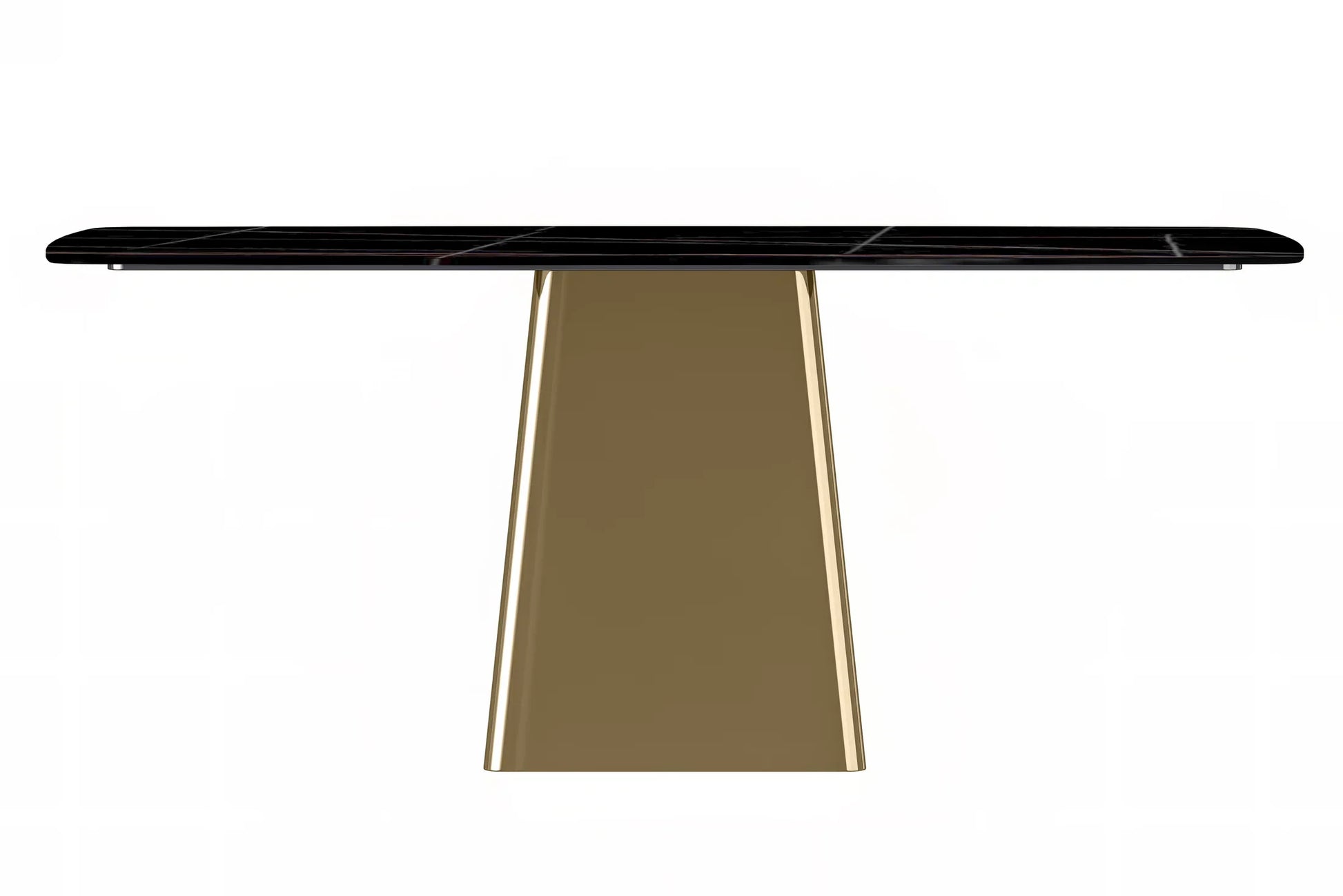 Quinix Rectangular Dining Table with Sintered Stone or Glass Rectangular Top and Gold Stainless Steel Base - Elax Furniture