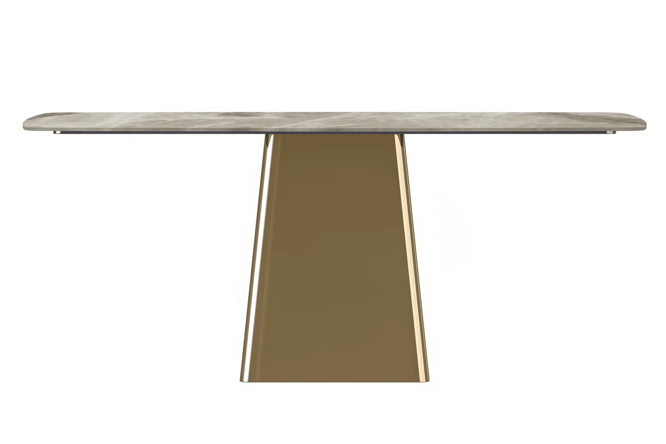 Quinix Rectangular Dining Table with Sintered Stone or Glass Rectangular Top and Gold Stainless Steel Base - Elax Furniture