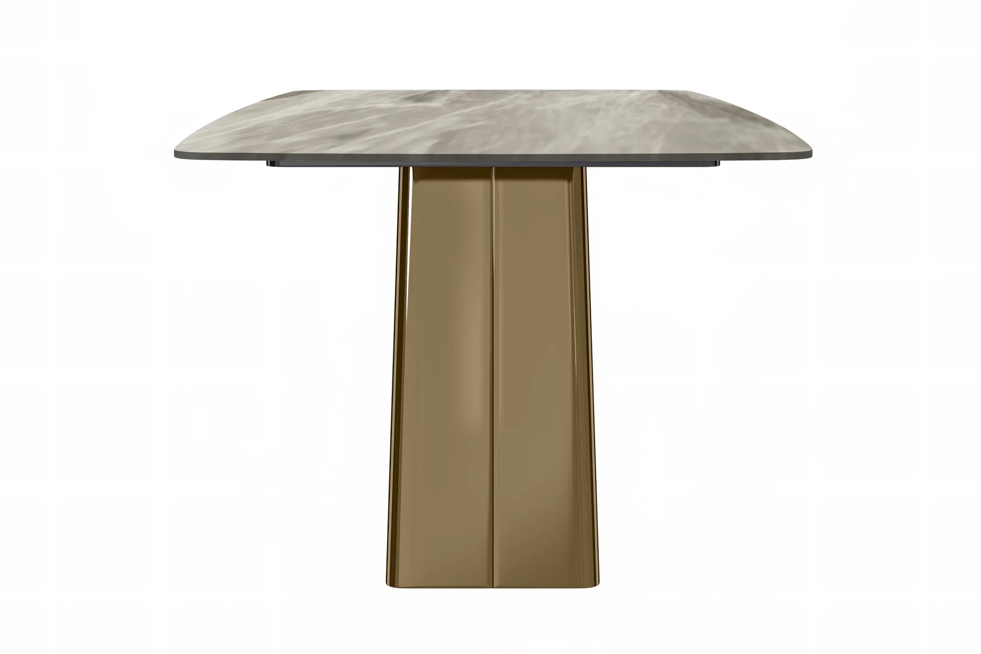 Quinix Rectangular Dining Table with Sintered Stone or Glass Rectangular Top and Gold Stainless Steel Base - Elax Furniture