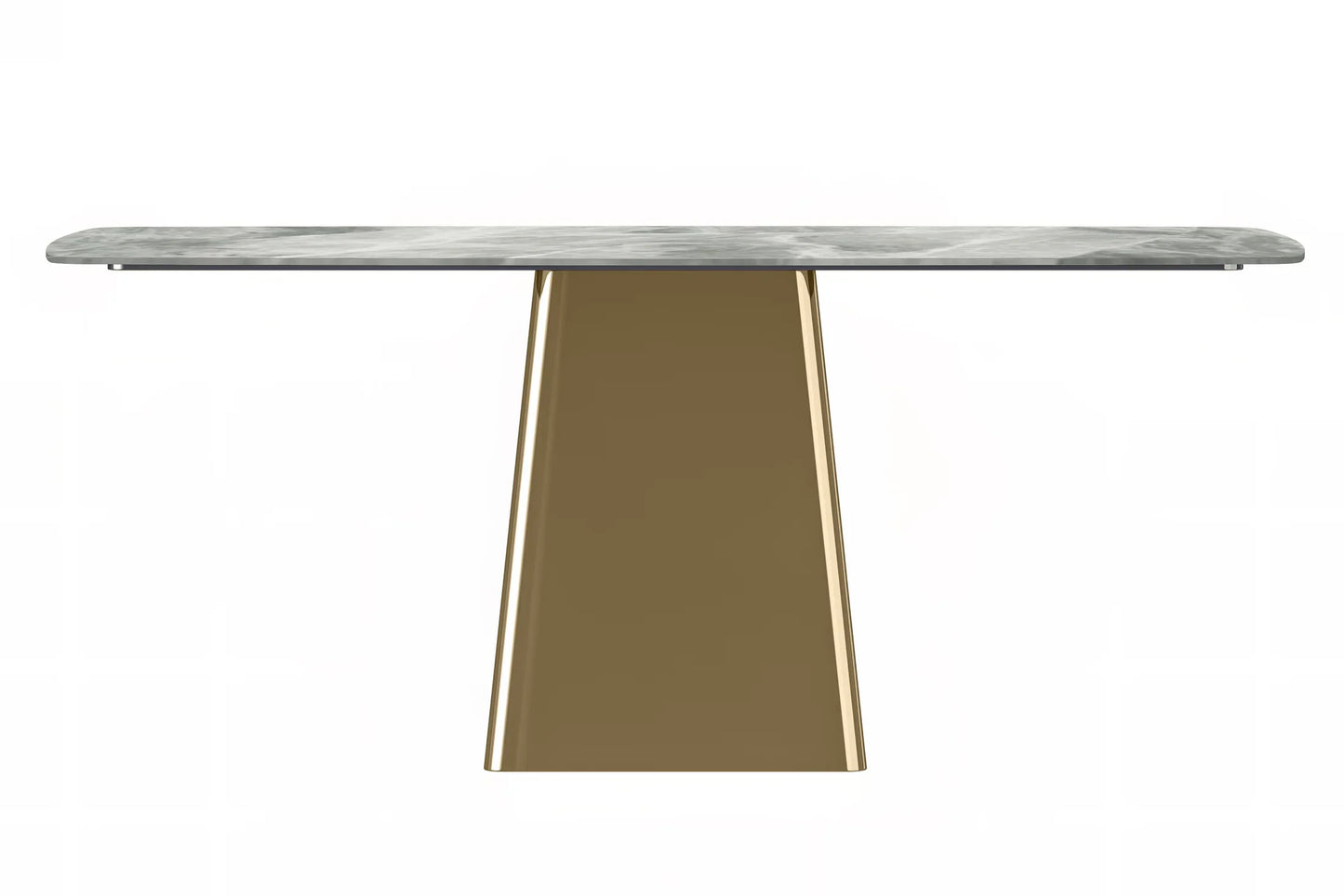 Quinix Rectangular Dining Table with Sintered Stone or Glass Rectangular Top and Gold Stainless Steel Base - Elax Furniture