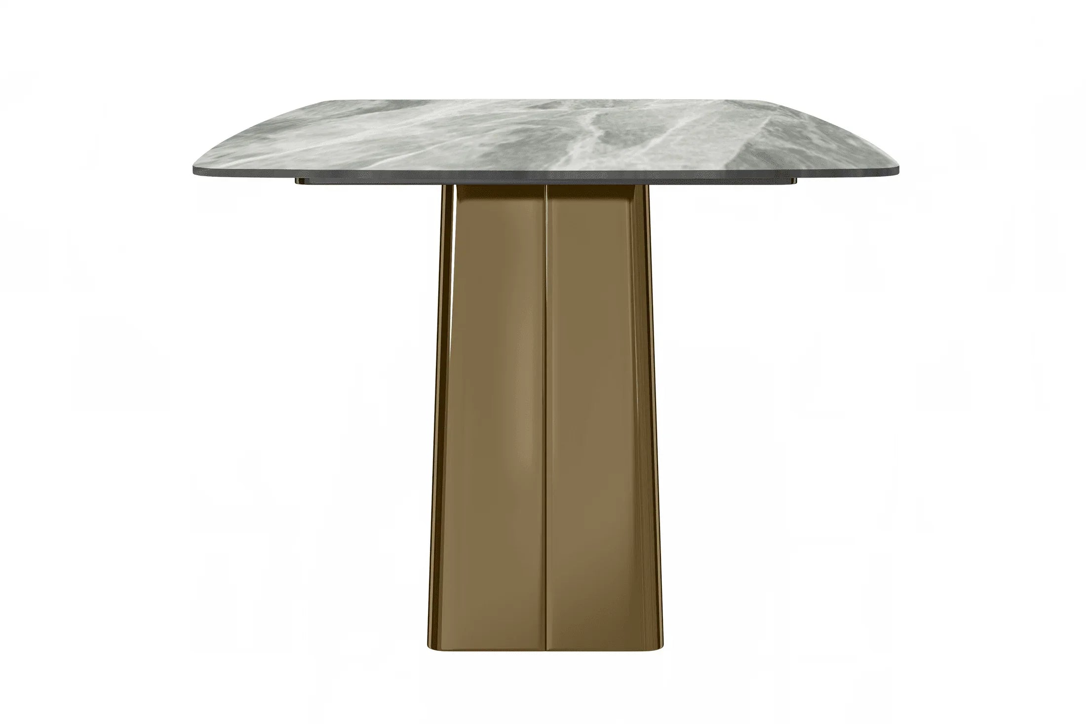 Quinix Rectangular Dining Table with Sintered Stone or Glass Rectangular Top and Gold Stainless Steel Base - Elax Furniture