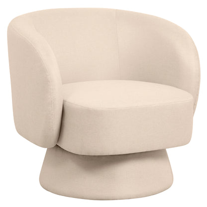 Raze Accent Chair Upholstered in Boucle/Linen/Velvet Armchair with Removable Round Base - Elax Furniture