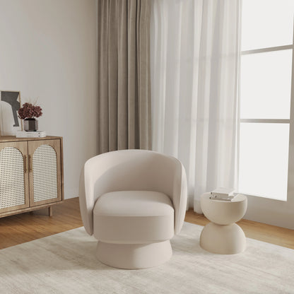 Raze Accent Chair Upholstered in Boucle/Linen/Velvet Armchair with Removable Round Base - Elax Furniture