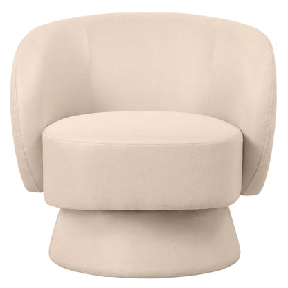 Raze Accent Chair Upholstered in Boucle/Linen/Velvet Armchair with Removable Round Base - Elax Furniture