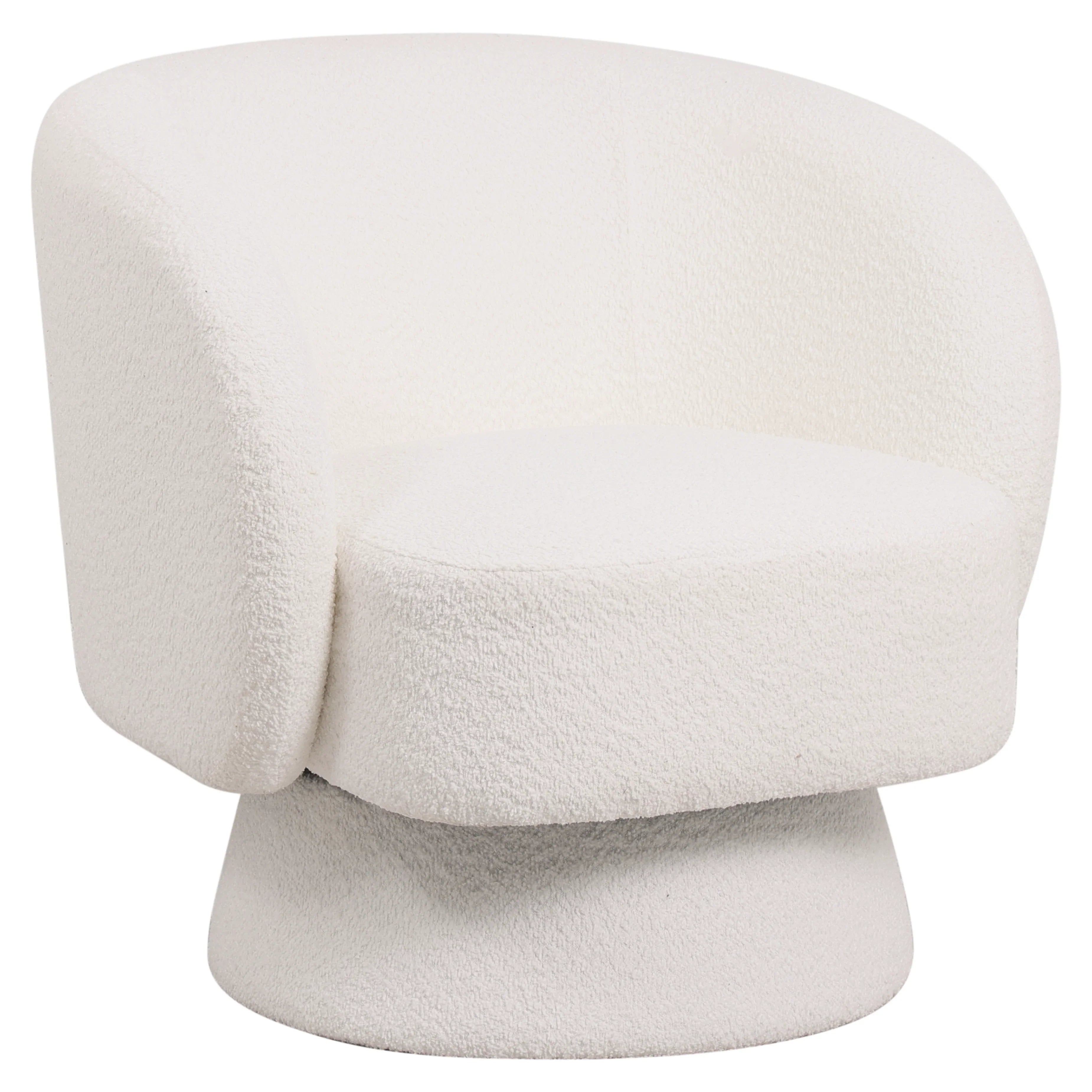 Raze Accent Chair Upholstered in Boucle/Linen/Velvet Armchair with Removable Round Base - Elax Furniture