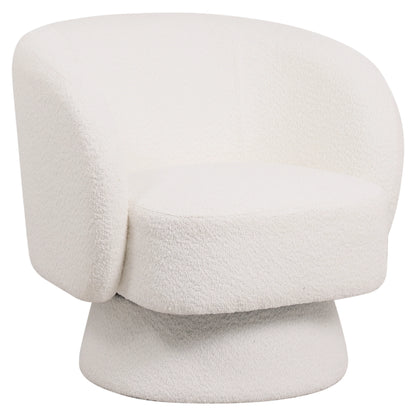 Raze Accent Chair Upholstered in Boucle/Linen/Velvet Armchair with Removable Round Base - Elax Furniture