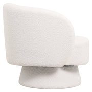 Raze Accent Chair Upholstered in Boucle/Linen/Velvet Armchair with Removable Round Base - Elax Furniture