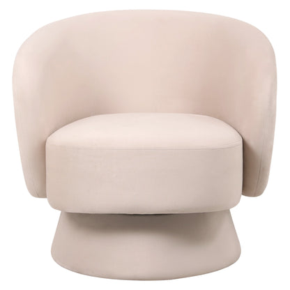 Raze Accent Chair Upholstered in Boucle/Linen/Velvet Armchair with Removable Round Base - Elax Furniture