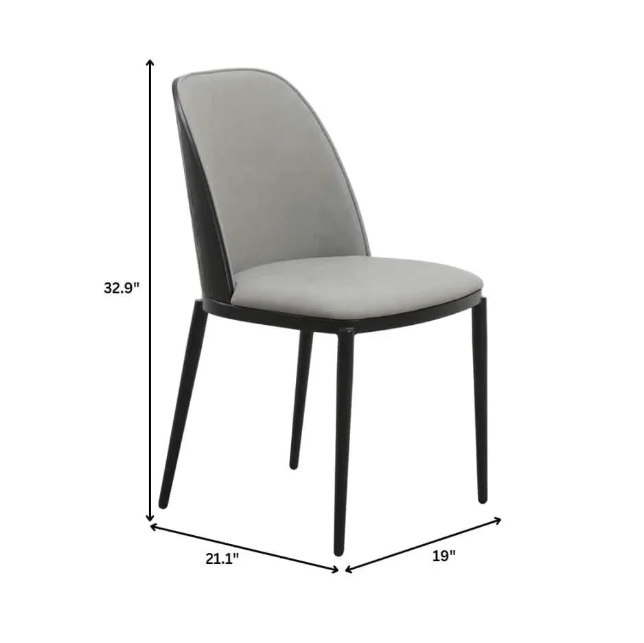 Ravenna 6-Piece Dining Set with 63" Rectangular Dining Table in Rustic Grey and 5 Leather Dining Chairs - Elax Furniture