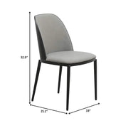 Ravenna 6-Piece Dining Set with 63" Rectangular Dining Table in Rustic Grey and 5 Leather Dining Chairs - Elax Furniture