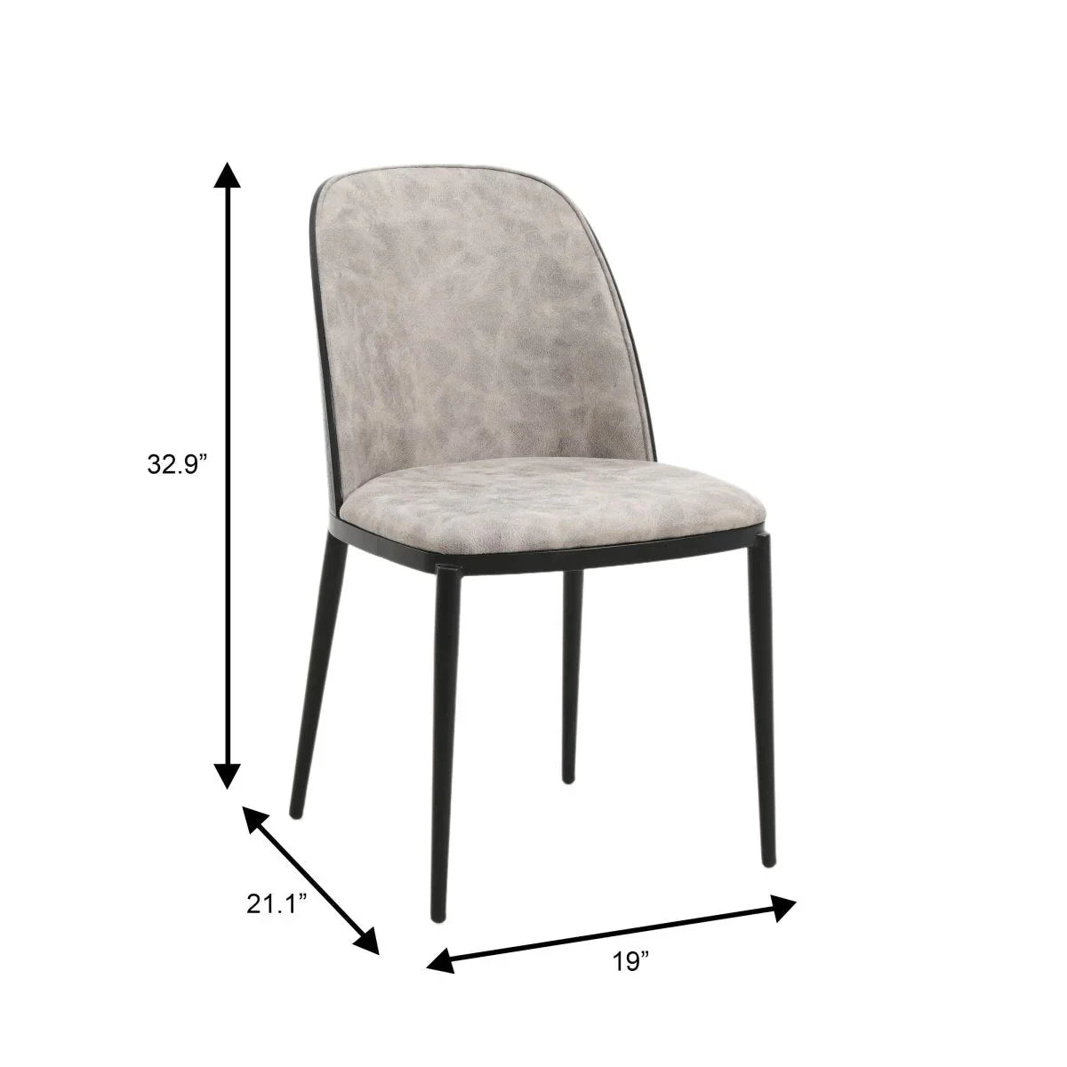 Ravenna 6-Piece Dining Set with 63" Rectangular Dining Table in Rustic Grey and 5 Leather Dining Chairs - Elax Furniture