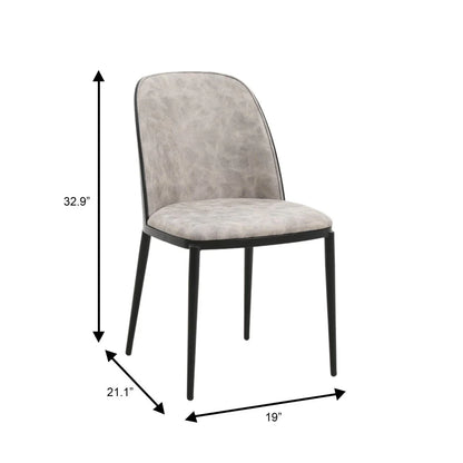 Ravenna 6-Piece Dining Set with 63" Rectangular Dining Table in Rustic Grey and 5 Leather Dining Chairs - Elax Furniture