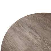 Ravenna Modern Round Wood 47" Dining Table With Metal Legs Weathered Oak Dining Table Leisuremod