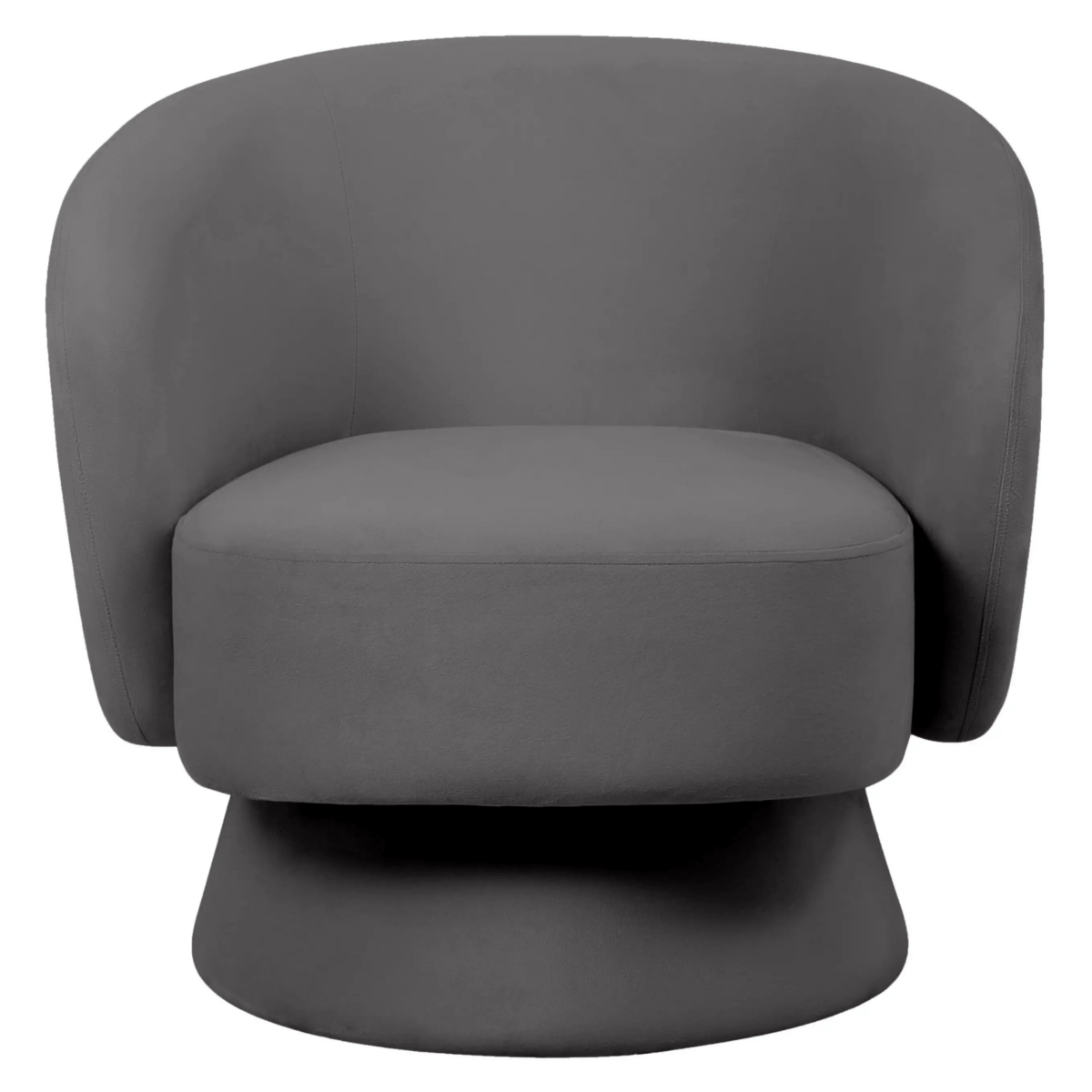 Raze Accent Chair Upholstered in Boucle/Linen/Velvet Armchair with Removable Round Base Light Grey Velvet Accent Chair Leisuremod