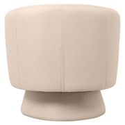 Raze Accent Chair Upholstered in Boucle/Linen/Velvet Armchair with Removable Round Base Oatmeal Linen Accent Chair Leisuremod