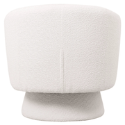 Raze Accent Chair Upholstered in Boucle/Linen/Velvet Armchair with Removable Round Base White Boucle Accent Chair Leisuremod