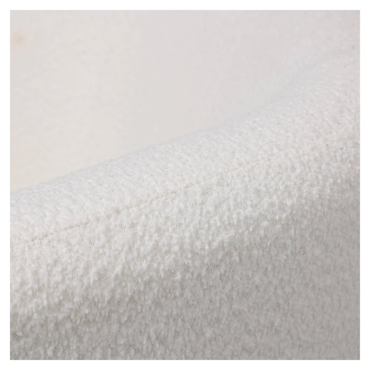 Raze Accent Chair Upholstered in Boucle/Linen/Velvet Armchair with Removable Round Base White Boucle Accent Chair Leisuremod