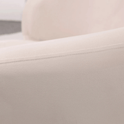 Raze Accent Chair Upholstered in Boucle/Linen/Velvet Armchair with Removable Round Base Beige Velvet Accent Chair Leisuremod