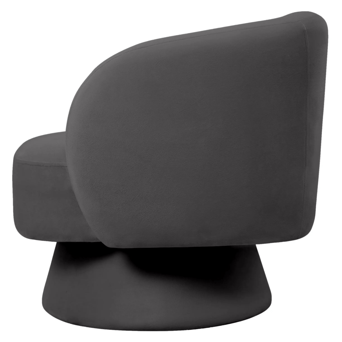 Raze Accent Chair Upholstered in Boucle/Linen/Velvet Armchair with Removable Round Base Light Grey Velvet Accent Chair Leisuremod