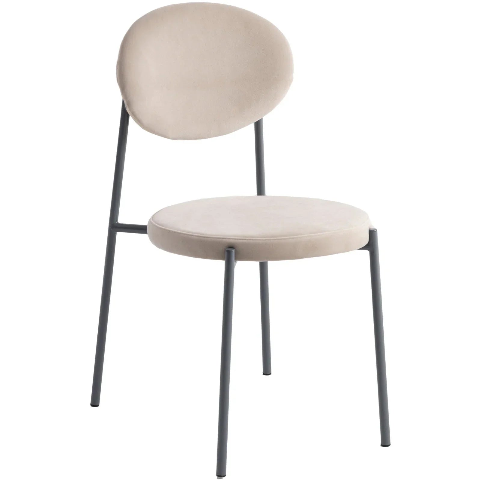 Euston Modern Velvet Dining Side Chair with Powder Coated Grey Steel Frame, Set of 2 - Elax Furniture