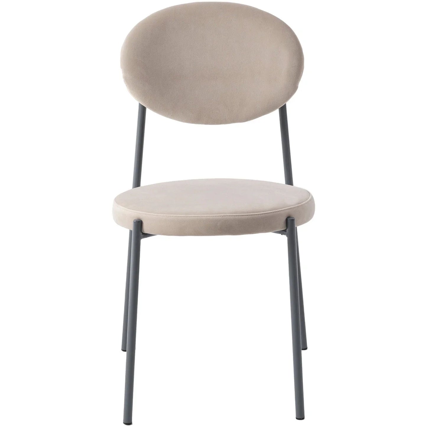Euston Modern Velvet Dining Side Chair with Powder Coated Grey Steel Frame, Set of 2 - Elax Furniture