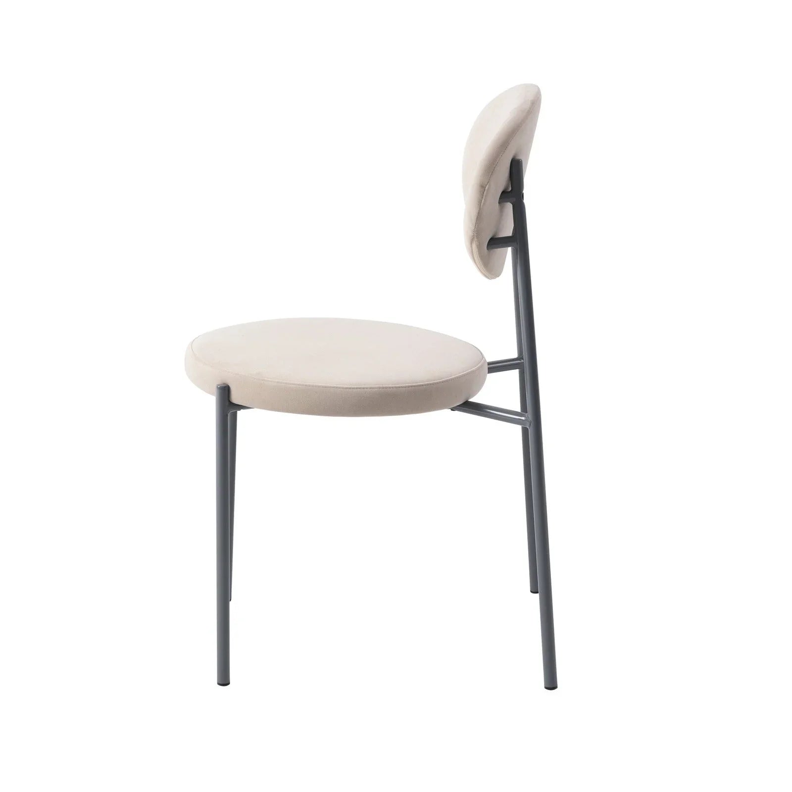 Euston Modern Velvet Dining Side Chair with Powder Coated Grey Steel Frame, Set of 2 - Elax Furniture