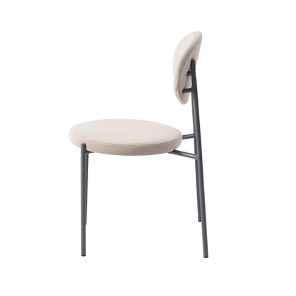 Euston Modern Velvet Dining Side Chair with Powder Coated Grey Steel Frame, Set of 2 - Elax Furniture