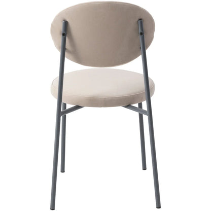 Euston Modern Velvet Dining Side Chair with Powder Coated Grey Steel Frame, Set of 2 - Elax Furniture
