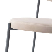 Euston Modern Upholstered Dining Chair with Round Wicker/Velvet Back Style - Elax Furniture
