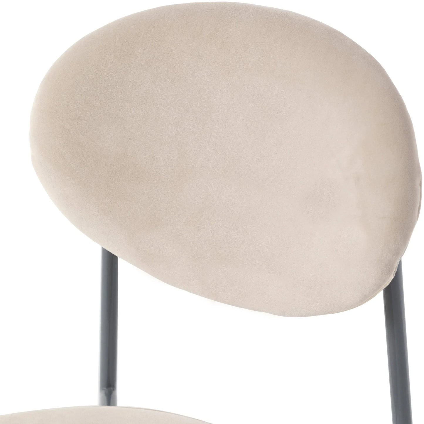 Euston Modern Upholstered Dining Chair with Round Wicker/Velvet Back Style - Elax Furniture
