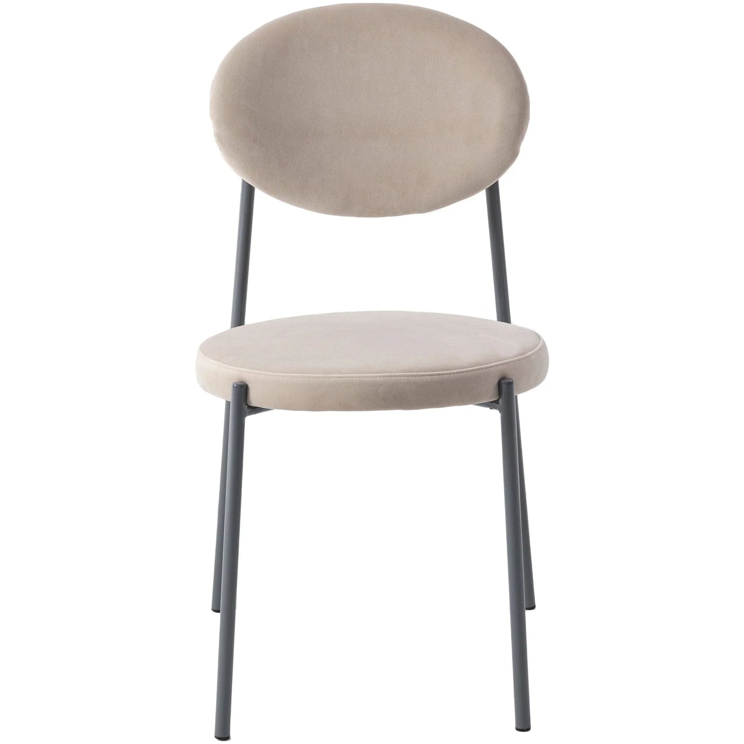 Euston Modern Upholstered Dining Chair with Round Wicker/Velvet Back Style - Elax Furniture
