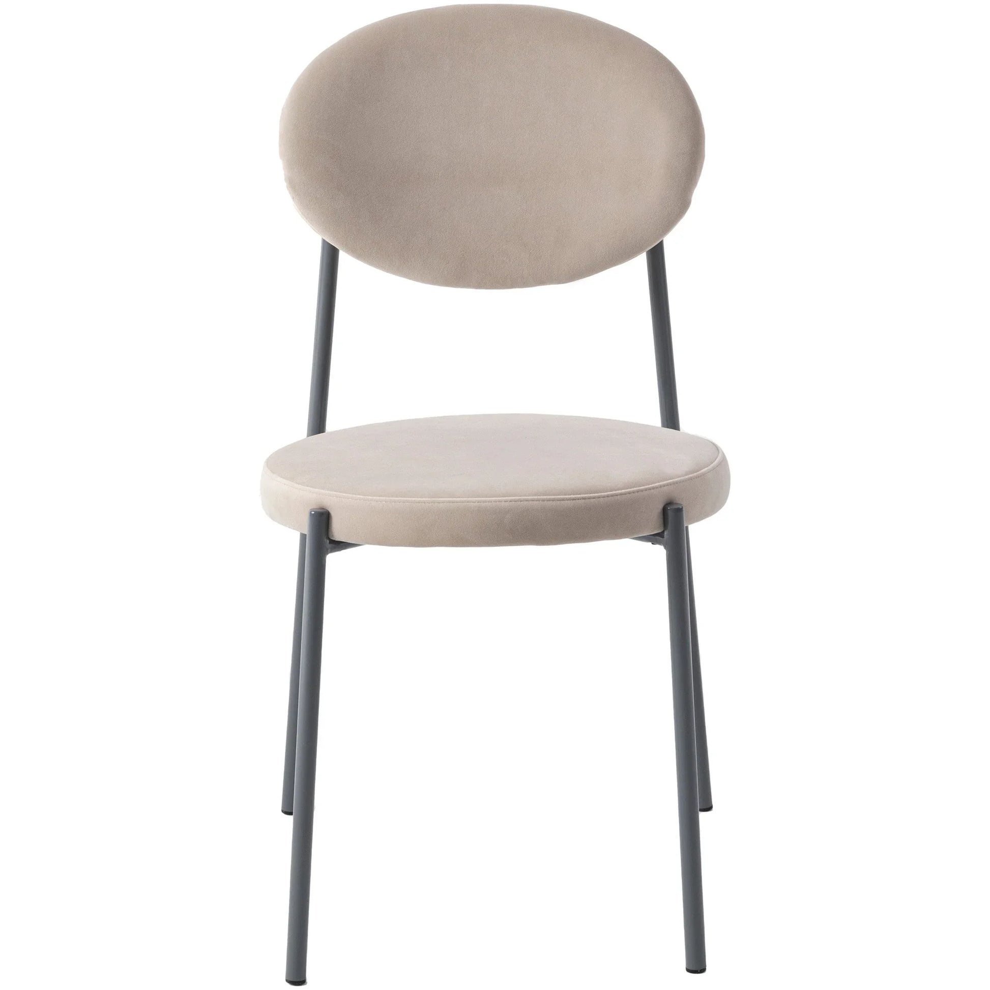 Euston Modern Upholstered Dining Chair with Round Wicker/Velvet Back Style - Elax Furniture