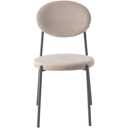 Euston Modern Upholstered Dining Chair with Round Wicker/Velvet Back Style - Elax Furniture