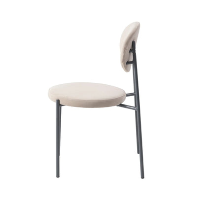 Euston Modern Upholstered Dining Chair with Round Wicker/Velvet Back Style - Elax Furniture