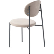 Euston Modern Upholstered Dining Chair with Round Wicker/Velvet Back Style - Elax Furniture