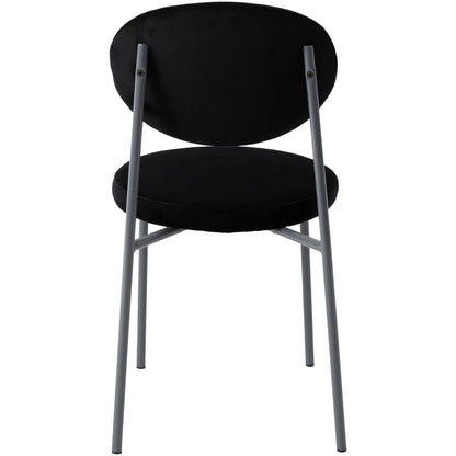 Euston Modern Velvet Dining Side Chair with Powder Coated Grey Steel Frame, Set of 2 - Elax Furniture