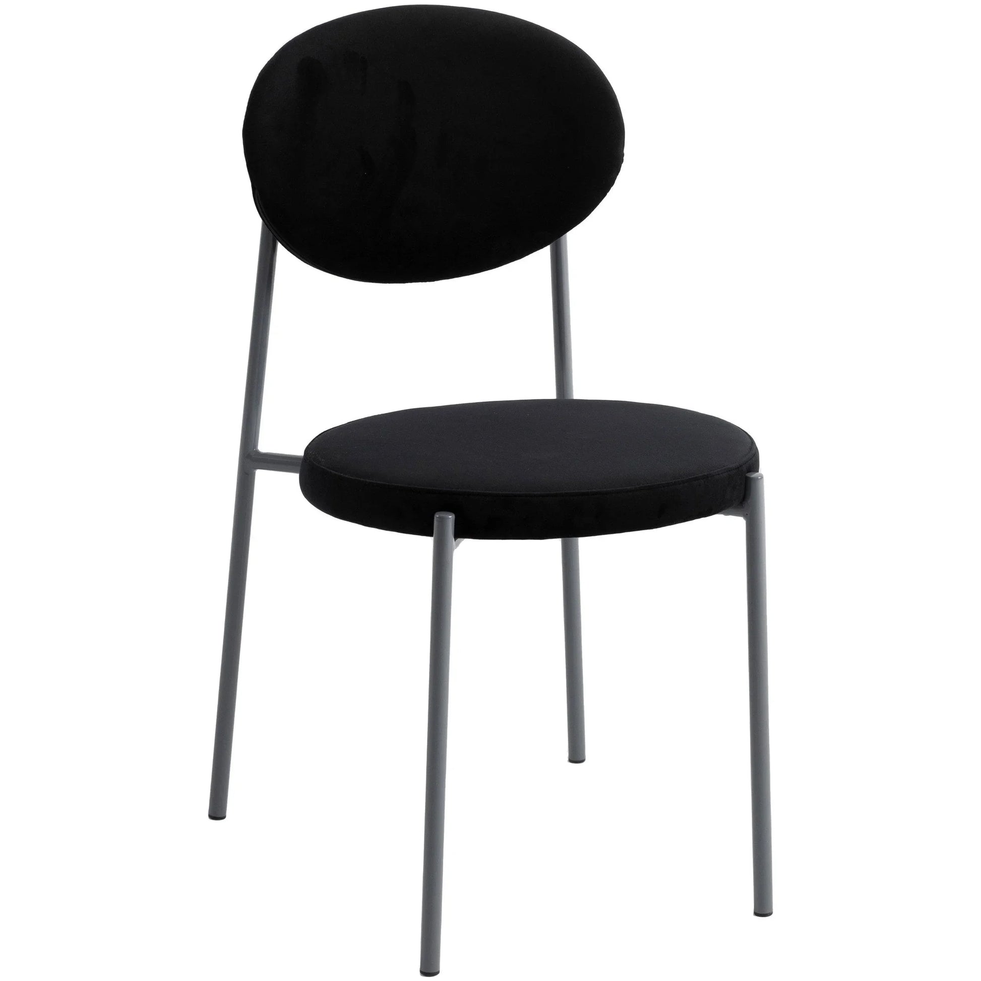 Euston Modern Upholstered Dining Chair with Round Wicker/Velvet Back Style - Elax Furniture