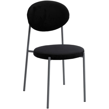 Euston Modern Upholstered Dining Chair with Round Wicker/Velvet Back Style - Elax Furniture
