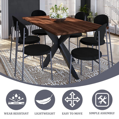 Euston Modern Velvet Dining Side Chair with Powder Coated Grey Steel Frame, Set of 2 - Elax Furniture