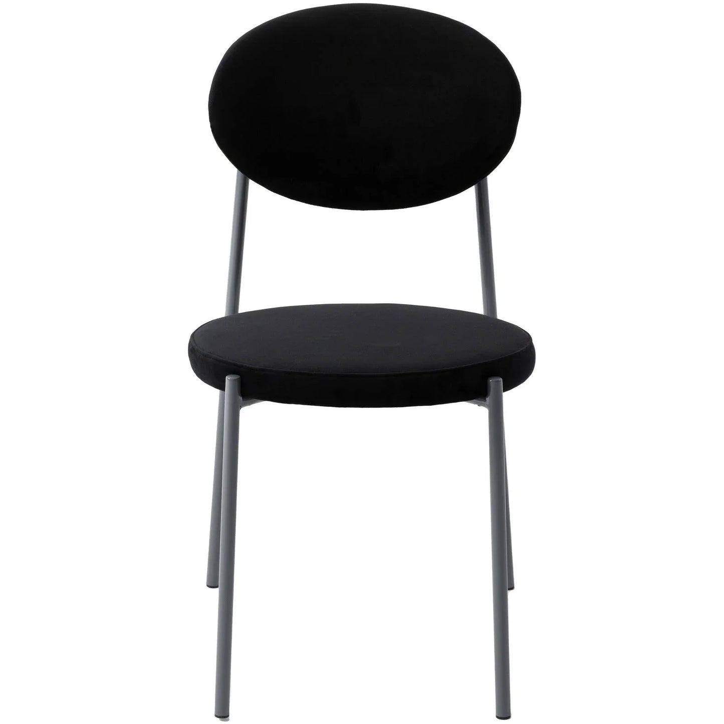 Euston Modern Velvet Dining Side Chair with Powder Coated Grey Steel Frame, Set of 2 - Elax Furniture