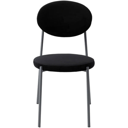 Euston Modern Velvet Dining Side Chair with Powder Coated Grey Steel Frame, Set of 2 - Elax Furniture