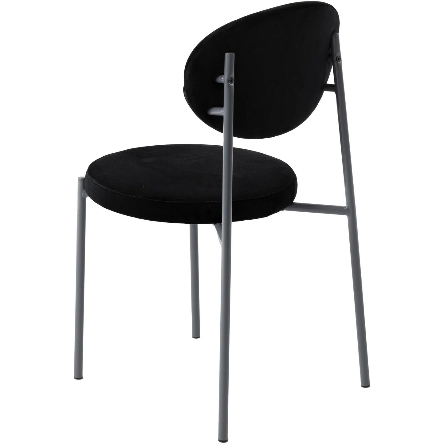 Euston Modern Velvet Dining Side Chair with Powder Coated Grey Steel Frame, Set of 2 - Elax Furniture
