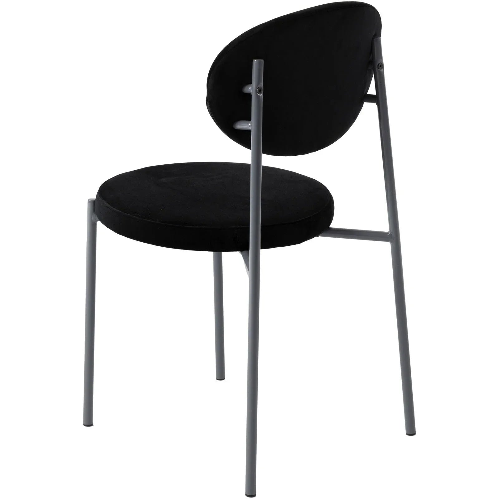 Euston Modern Velvet Dining Side Chair with Powder Coated Grey Steel Frame, Set of 2 - Elax Furniture
