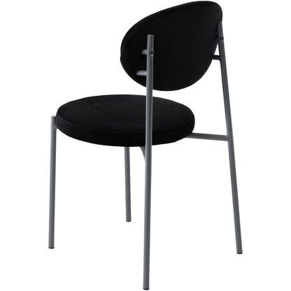Euston Modern Upholstered Dining Chair with Round Wicker/Velvet Back Style - Elax Furniture