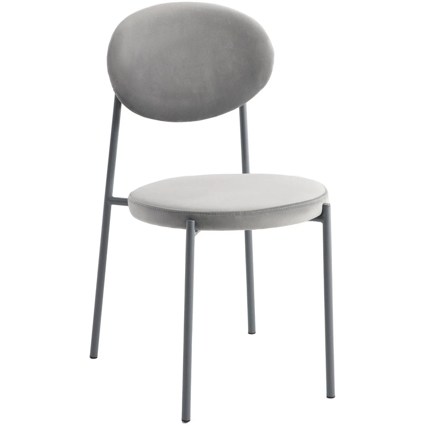 Euston Modern Velvet Dining Side Chair with Powder Coated Grey Steel Frame, Set of 2 - Elax Furniture