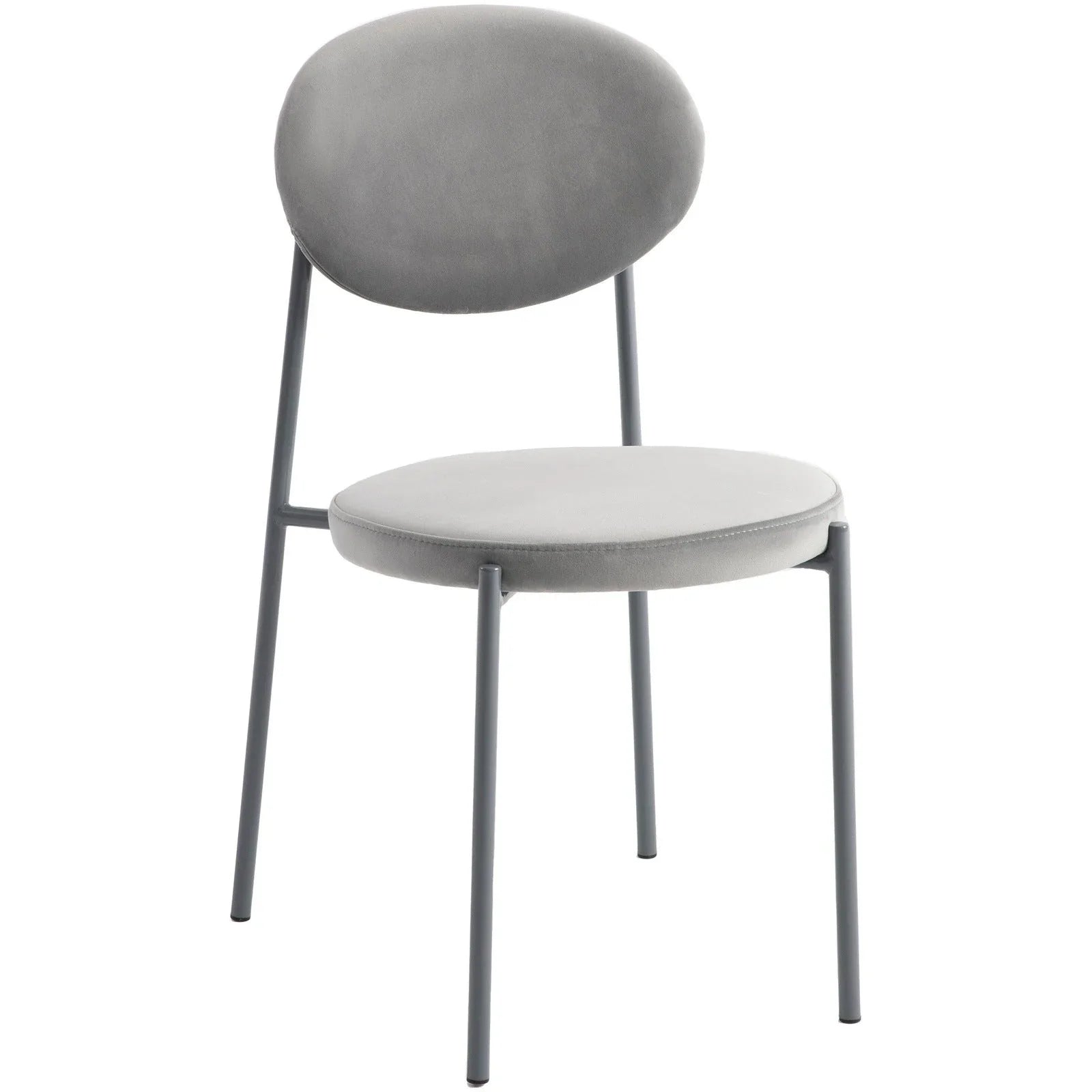 Euston Modern Velvet Dining Side Chair with Powder Coated Grey Steel Frame, Set of 2 - Elax Furniture