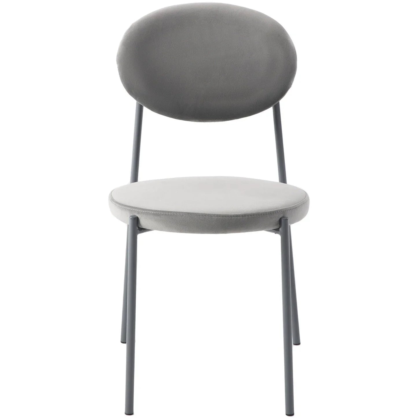 Euston Modern Velvet Dining Side Chair with Powder Coated Grey Steel Frame, Set of 2 - Elax Furniture